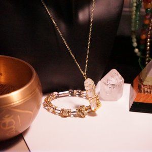 Clear quartz bracelet set